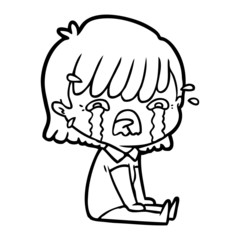 cartoon girl crying