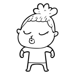 Obraz premium cartoon calm woman