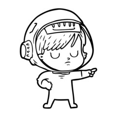 cartoon astronaut woman