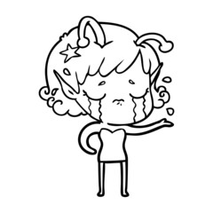 cartoon crying alien girl