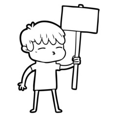 cartoon curious boy