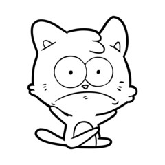 cartoon nervous cat