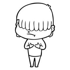 Obraz premium cartoon boy with untidy hair