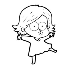 cartoon girl pouting