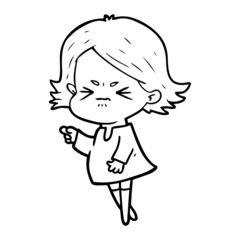 cartoon angry woman