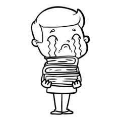 cartoon man crying