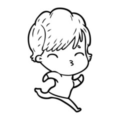 cartoon woman thinking