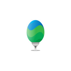 Elegant easter egg decoration on top of egg stand