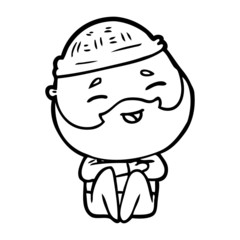 cartoon happy bearded man