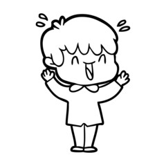 cartoon laughing boy