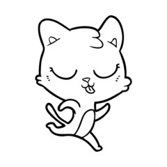 Obraz na płótnie Canvas cartoon cat running