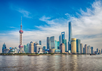 HDR Image of Shanghai Skyscrapers at daytime