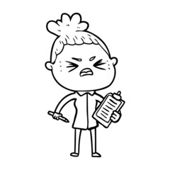 cartoon angry woman