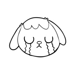 cartoon dog face crying