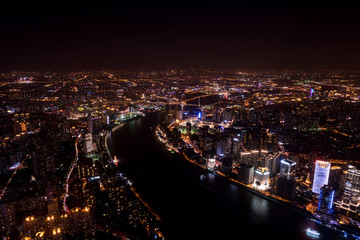 Fototapeta na wymiar Shanghai skyscrapers at night