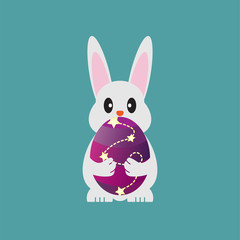 Bunny holding easter egg