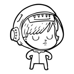 cartoon astronaut woman