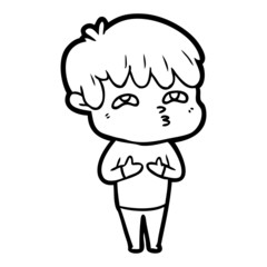 cartoon curious man