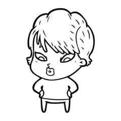 cartoon woman