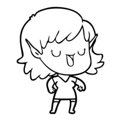 Fototapeta premium cartoon elf girl
