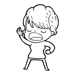 cartoon woman talking