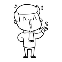 Fototapeta premium cartoon excited man