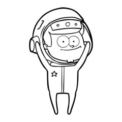 happy astronaut cartoon