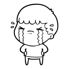 cartoon man crying