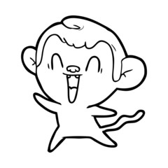 cartoon laughing monkey