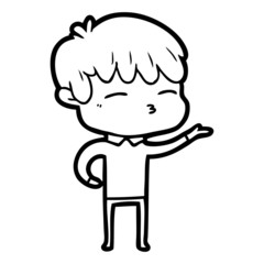 cartoon curious boy