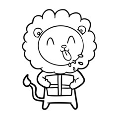 happy cartoon lion