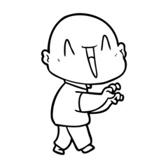 Obraz premium happy cartoon bald man
