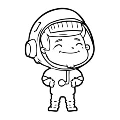 happy cartoon astronaut