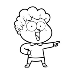 cartoon happy man