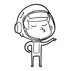 cartoon confident astronaut