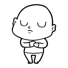 Obraz premium cartoon bald man