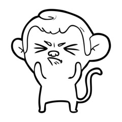 cartoon annoyed monkey