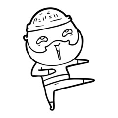 cartoon happy bearded man