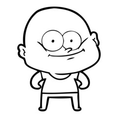 Obraz premium cartoon bald man staring