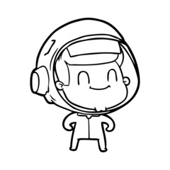 happy cartoon astronaut man