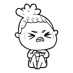 cartoon angry woman