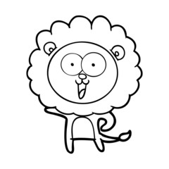 happy cartoon lion