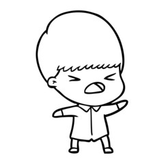 cartoon stressed man