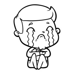 cartoon man crying