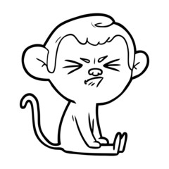 cartoon angry monkey