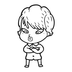 Obraz premium cartoon woman