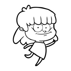 cartoon girl smiling