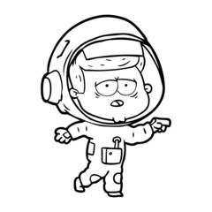 cartoon tired astronaut