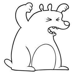cartoon roaring bear