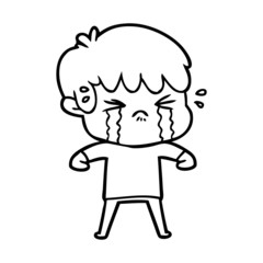 Fototapeta premium cartoon boy crying
